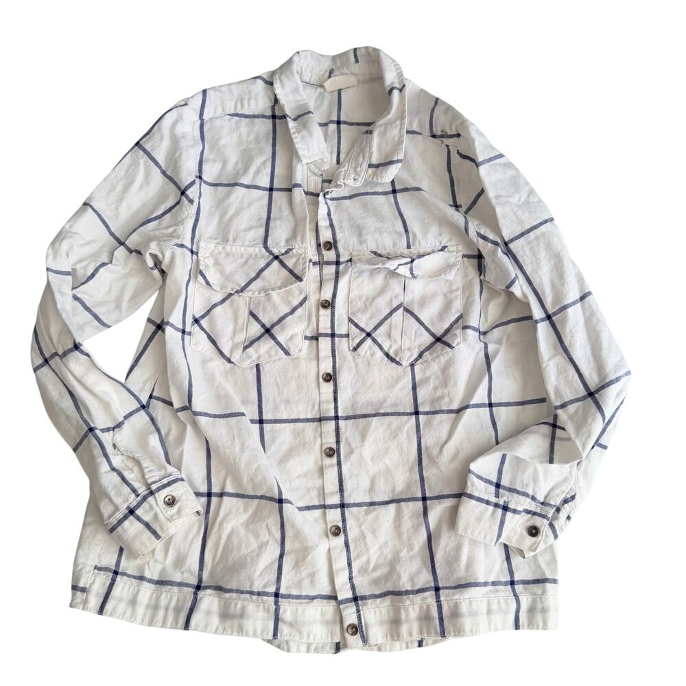 Zara Girls Windowpane Print Long Sleeve Dress Shirt Size 9/10